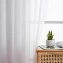 Aiyufeng Voile Sheer Window Curtains 120 inch Extra Long, Rod Pocket Elegant and Airy Drapes Translucent Window Treatments for Living Room/Bedroom, White, 40" Wx120 L, 2 Panels=80" Wide