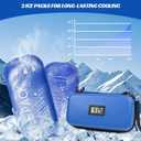 Insulin Cooler Travel Case TSA Approved, Portable Diabetic Medicine Cooling Bag with Digital Thermometer & 2 Ice Packs, Refrigerated Medication Organizer (Blue), 8.3 x 4.7 x 3.2 inches