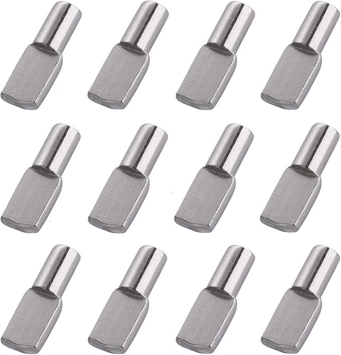 5mm Shelf Pegs Pins,60 Pieces Cabinet Furniture Spoon Shape Support Pegs for Shelves Nickel Plated
