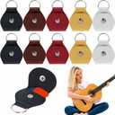10 PCS Leather Guitar Pick Holder Keychain Guitar Pick Holder Case Bag Fashion Storage Bags with Iron Rings Snap Coin Storage Pendant Key chain Accessories for Guitar Pick Commemorative Decision Coin