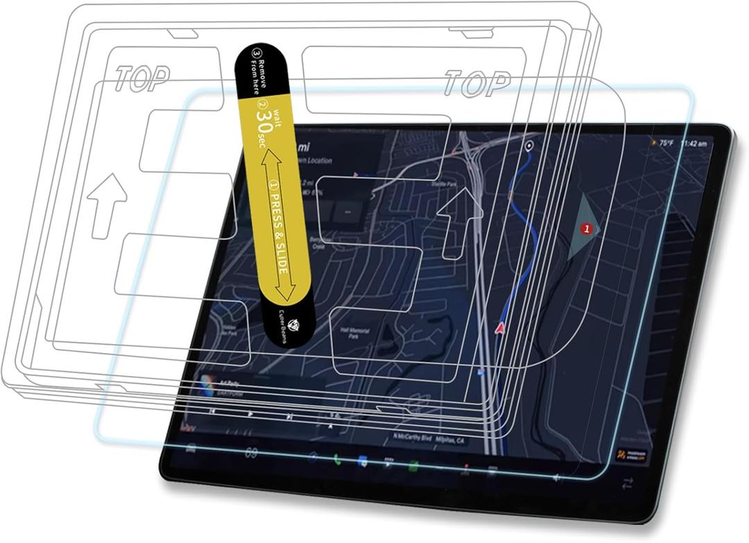 Upgrade 9H Tempered Glass Protector for Tesla Model Y(2020-2024) Model 3(2017-2023) Screen Protector Accessories, Anti Glare/Finger Print -Matte