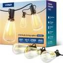VIPAR Outdoor String Lights 25FT LED Patio Lights IPX5 Waterproof with 10+1 ST38 Shatterproof Edison Bulbs, 2700K Connectable Outside Hanging Light for Porch, Garden, Backyard, Deck, Balcony, Decor