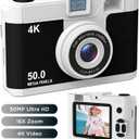 50.0 Mega Pixels Kids Camera for 5-13 Year Old Girls Boys with WiFi,MP3,Video Recording,Children Digital Selfie Video Camcorder 1080P Dual Lens 2.4 Inch HD,32G TF Card (Black)