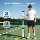 NEEWER Ball Retriever Tube Hopper for Tennis Balls & Pickleballs, Detachable Section No Bending Pickup Picker Upper Collector with Stopper & Shoulder Strap