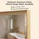 Gold Bathroom Mirrors for Over Sink 24x36 Inch, Brushed Gold Rectangle Vanity Mirror for Bedroom, Entryway, Living Room, Aluminum Alloy Framed, Inner Curved Wide Edge, Anti-Rust