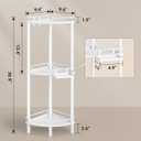 ELYKEN Corner Shower Caddy Standing, 3 Tier Rustproof Metal Shower Organizer with Soap Holder, Floor Shower Corner Shelf Rack Storage Stands with Adjustable Feet & 2 Hooks for Bathroom, White