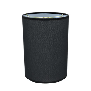 # 31010 TRANSITIONAL HARDBACK EMPIRE SHAPE SPIDER CONSTRUCTION LAMP SHADE IN BLACK RAYON FABRIC, 8" WIDE (8" X 8" X 11") GREY