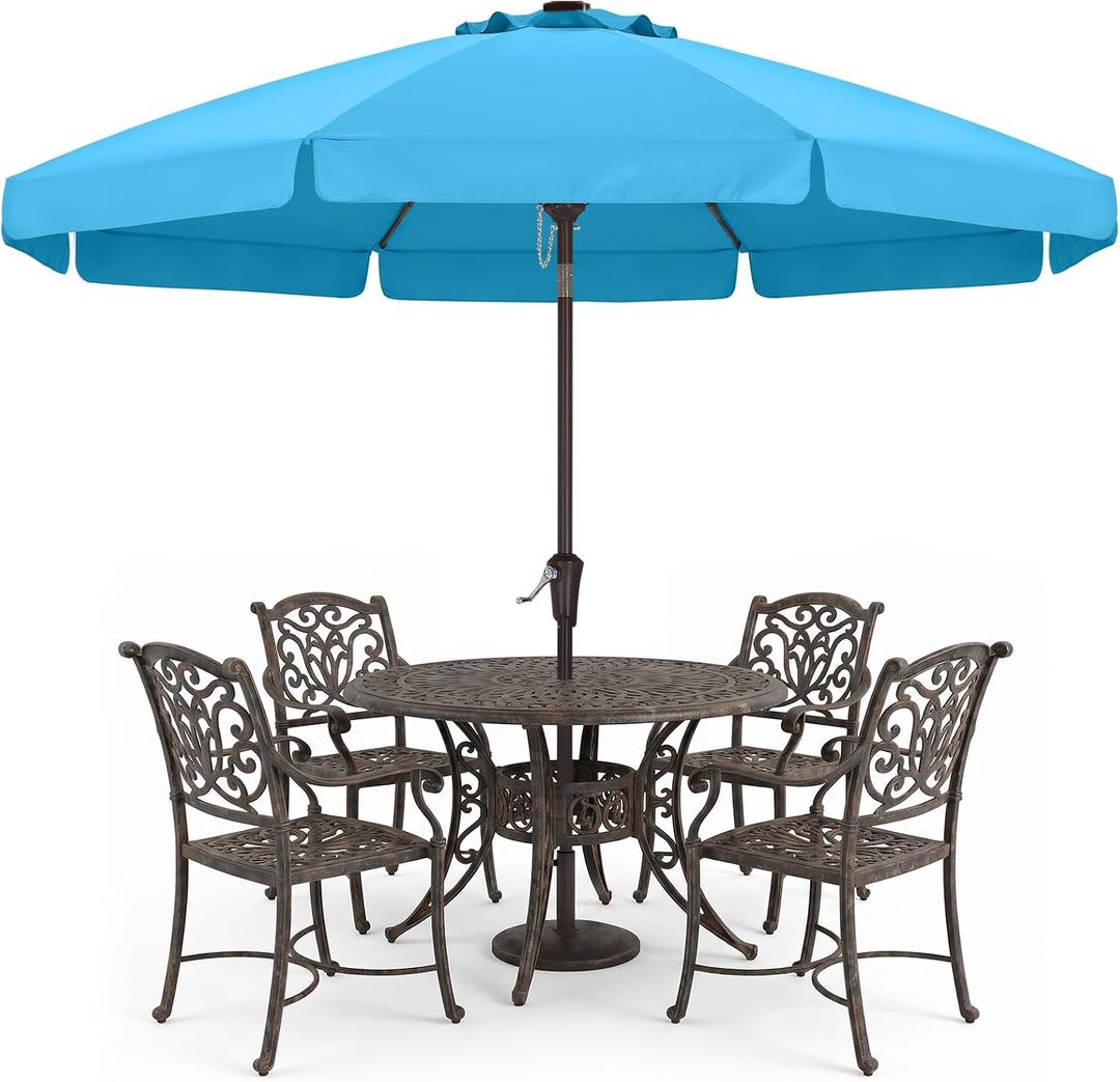 ABCCANOPY 11FT Scalloped Patio Umbrella Table Market Umbrella, Turquoise
