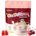 JUYIHEAL Colostrum Gummies, 1000 mg Grass Fed Colostrum Chews Colostrum Supplement for Gut Health, Hair Growth, Beauty, and Immune Support, Cherry Flavor 60 Servings, Best By: 01/18/27