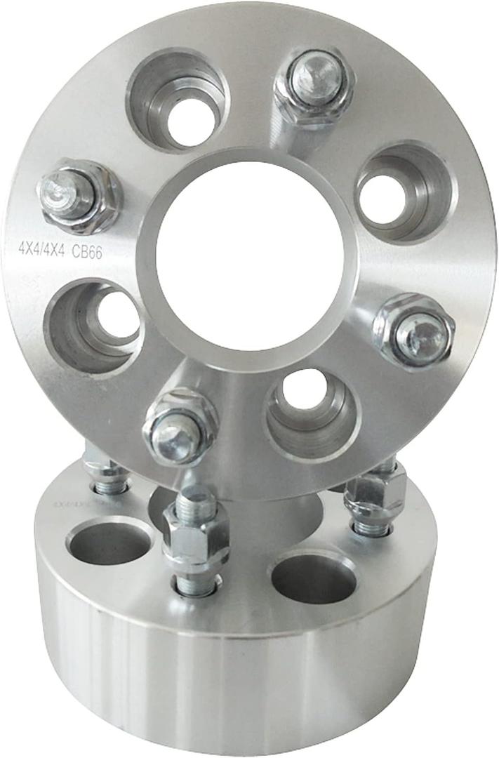 2pc Golf Cart Wheel Spacers 4" (2 inch per Side) 4x4 to 4x4 - Fits EZ GO EZGO Club Car Golf Cart (2 QTY Silver)