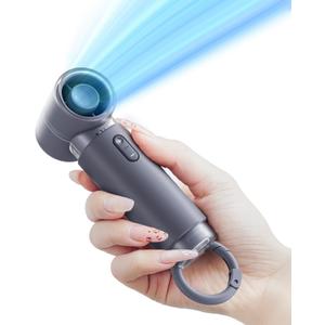 WSKEN Mini Handheld Portable Fan - Small Pocket Powerful Turbo Fan Personal Rechargeable Battery Operated USB Charger, 5 Speeds Summer Travel Essentials Gifts for Women/Men/Working/Outdoor,Gray