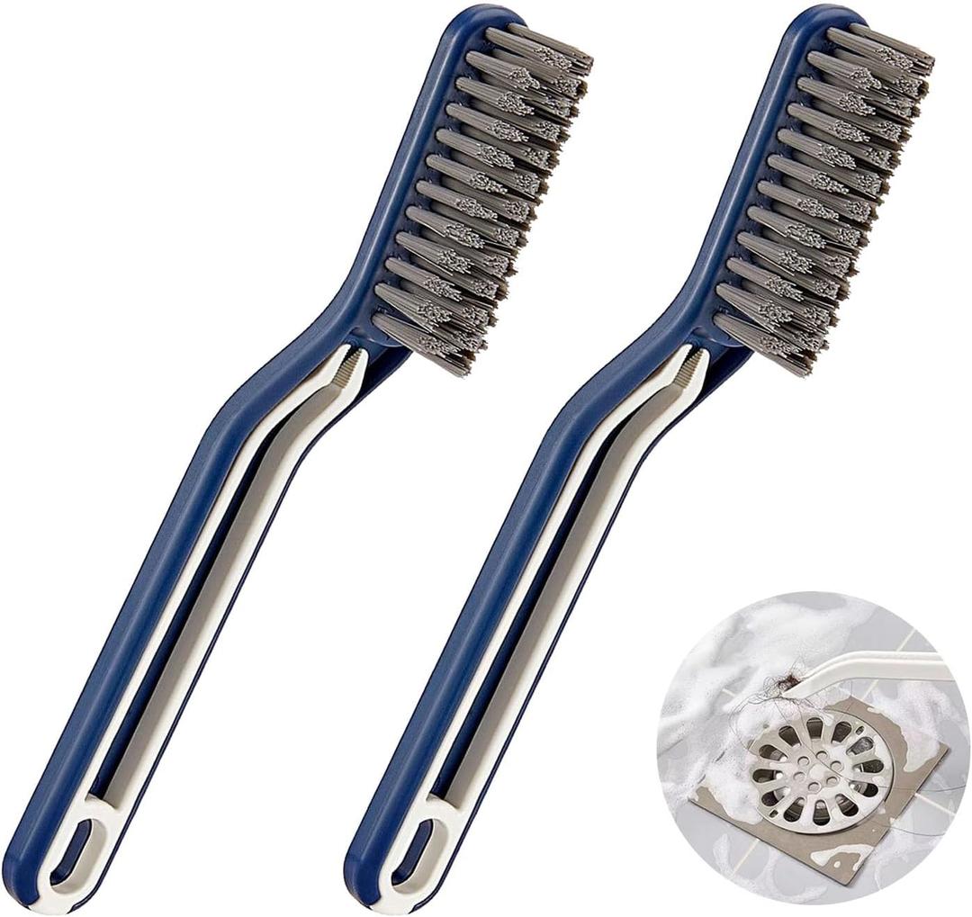 4 x Crevice Cleaning Brush,Spring Cleaning 0rganization Multifunctional Grout Cleaning Supplies, Cleaning Tools for Household, Kitchen, Bathroom, Window, Vehicle, Faucets, Toilet (Blue)