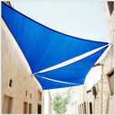 ColourTree 10' x 10' x 10' Blue Sun Shade Sail Triangle CTSLT10 - Canopy Mesh Fabric UV Block UPF50 - Commercial Heavy Duty - 190 GSM