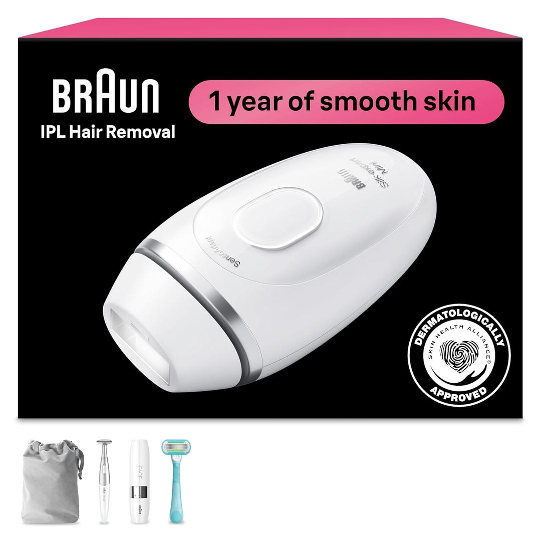 Braun IPL Mini, SilkExpert Mini, IPL Hair Removal for Women and Men, Permanent Laser Hair Reduction At-Home, IPL1115