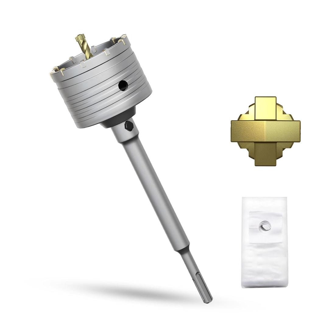 3-1/8" Concrete Hole Saw,80mm Masonry Hole Saw, with 220mm SDS Plus Shank Connecting Rod for Concrete Brick Cement Stone Wall Drilling Home Improvement