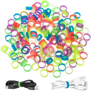 200 Pcs Silicone Rings, Small Elastic Silicone Rings, Reusable Thick Rubber Bands for School, Home or Office