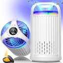 Fruit Fly Traps for Indoors, 2025 New Gnat Traps for House Indoor with UV&Blue Bug Light, Bug Zapper Flying Insect Trap for Fruit Flies, Gnats,Plants Moths with 10 PCS Refill-White