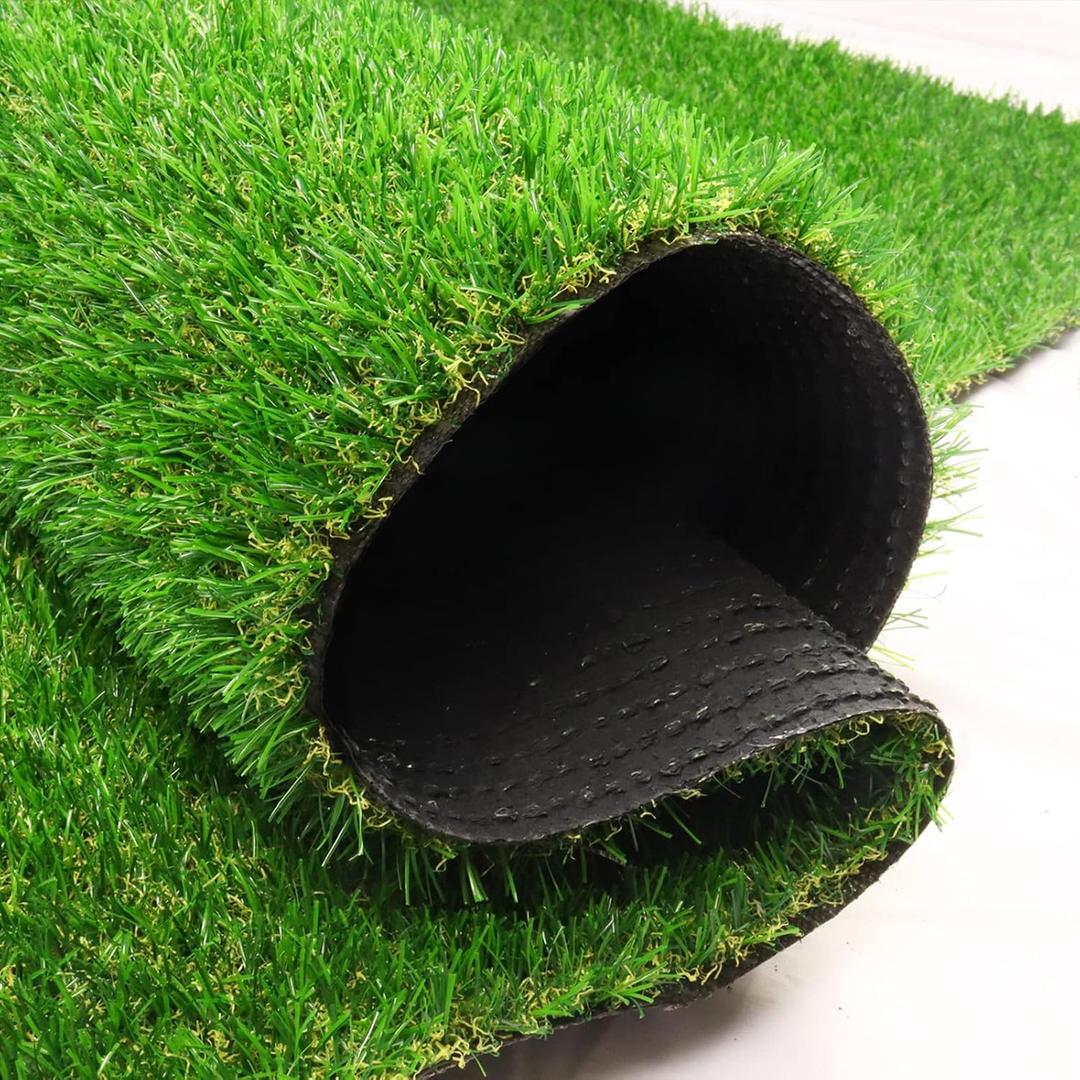 FREADEM Artificial Grass Astroturf Rug 3 FT * 5 FT, Realistic Fake Grass Mat with Drainage, Indoor Outdoor Lawn Turf for Pets Dogs, Garden, Patio, Balcony, Backyard, Custom Size