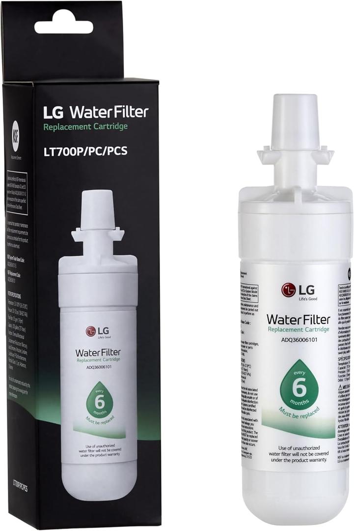LG LT700P- 6 Month / 200 Gallon Capacity Replacement Refrigerator Water Filter (NSF42 and NSF53) ADQ36006101, ADQ36006113, ADQ75795103, or AGF80300702 , White , Single