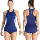 Wetsuit Shorty Sleeveless Wetsuits Spring for Women One Piece 2mm Neoprene Swimsuit Diving Shorty Suit with Front Zip for Swimming Diving Snorkeling Kayaking Surfing Medium