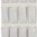 Amazon Basics 24 Medium Pocket Over-the-Door Hanging Shoe Organizer, Light Grey