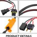 2 PCS 9005/9006 LED Load Resistor Kit, 50W Headlight Bulb Decoder, Anti Flicker Harness Resistor Kit, Pure Copper Wire Plug and Play Warning Canceller, Universal for Most Cars (Black)