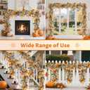 Fall Garland with Lights, 6FT Fall Leaves Garlands, Artificial Eucalyptus Garland with Pumpkins Berries for Home Mantle Fireplace Decor Thanksgiving Christmas Party Autumn Decoration (6FT)