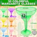 TURNMEON 30 Pack Plastic Margarita Glasses 12 oz Disposable Neon Cocktail Cups for Cinco de Mayo Decorations Mexican Fiesta Party Decorations Fun Taco Tuesday Mexican Theme Party Supplies