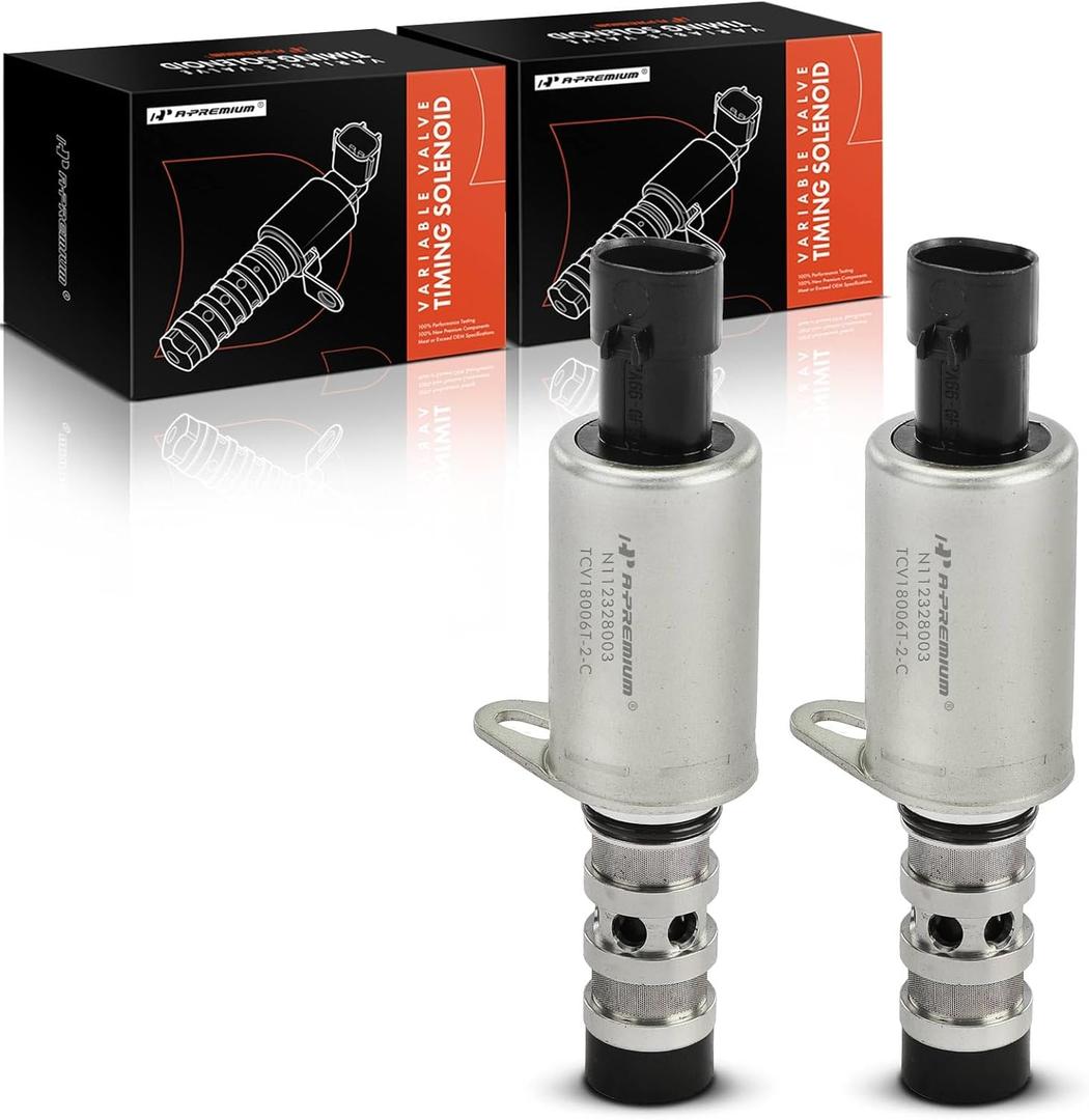 A-Premium 2-PC Intake and Exhaust Engine Variable Valve Timing (VVT) Solenoid Compatible with Chevrolet Cruze 2011-2015, Cruze Limited 2016, Sonic, Trax, Aveo, Aveo5 & Pontiac G3 & Saturn Astra