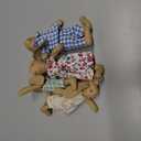 Giant bean Bunny Toys for Kids, Easter Bunny, 4 PCS Hand Made Rabbit Family Dolls with Removable Clothes, Suitable for Infants, Boys and Girls, Dollhouse People, Easter Basket Essentials (Blue)