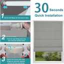 Changshade No Drill Roman Shades Cordless Blinds Blackout for Indoor Windows, Room Darkening Tension Rod No Hardware No Tools Inside Mount, Shade Size 34.5 Inches Wide 50 Inches High, Dark Grey
