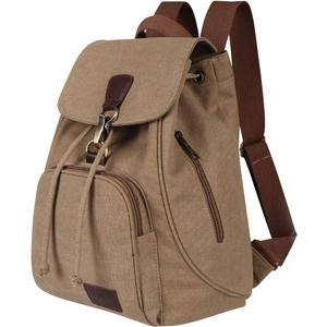 Canvas Fashion Backpacks Purse Casual Outdoor Shopping Daypacks Sports Rucksack Hiking Travel Multipurpose Bag Khaki