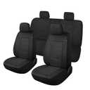 Pariiaotin 3D Air Mesh Car Seat Cover Full Sets Washable and Breathable Premium Cloth Automotive Vehicle Seat Covers for Cars Interior, Universal Fit for Most Cars, Sedan, Truck, SUV(Black)