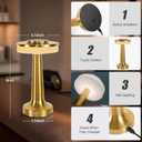 Cordless Table Lamp, Portable LED Desk Lamp, Table Sensor Control Beside Lamps, Kids Night Light with Stepless Dimming & Charging Completed Tip Light & 3 Colors Changing