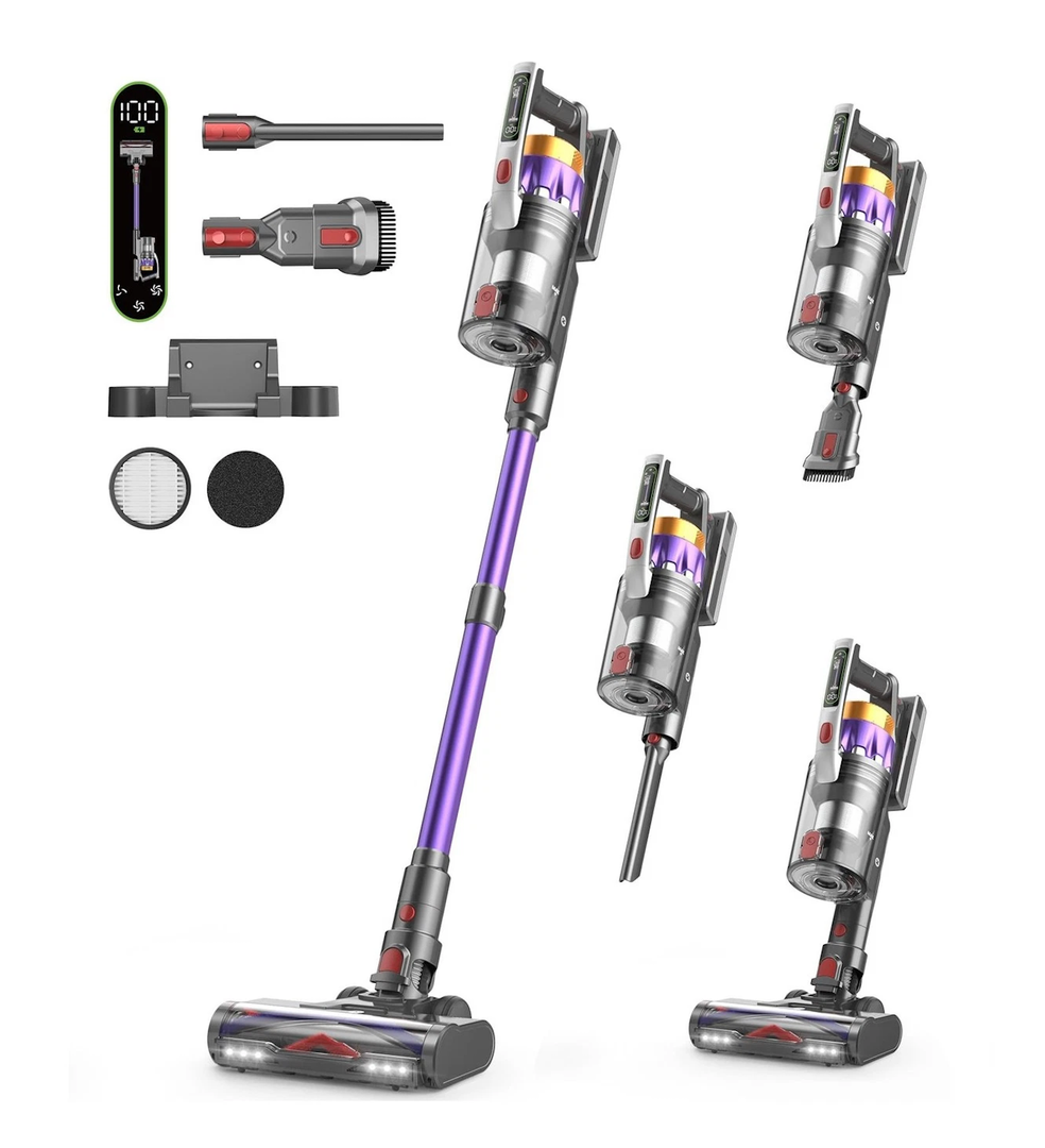 NADALY Cordless Vacuum Cleaner, 2025 New 580W 48KPA 65 Mins Stick Vacuum, Anti-Tangle, Lightweight, Self-Standing, Rechargeable Vacuum Cordless, Vacuum Cleaners for Home/Pet Hair/Carpet/Hard Floor