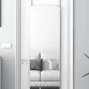 48"x 14" Door Mirror, Full Length Mirror Wall Mounted, Over The Door Full Body Hanging Rounded Corner-White