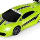 ArtCreativity Green Racer Toy Cars, Light-Up Push n Go Racer Friction Cars for Toddlers 1-3, Green Race Car with LED Headlights and Engine Sound, Best Toddler Cars Birthday Party Gift for Boys