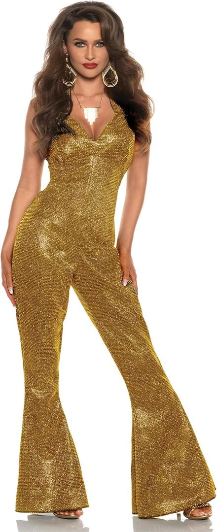 UNDERWRAPS Women's Sexy Disco Jumpsuit - 70s 80s Outfits for Women, Cosplay Costume for Adult's, Sexy Disco Jumpsuits (SMALL 4-6)