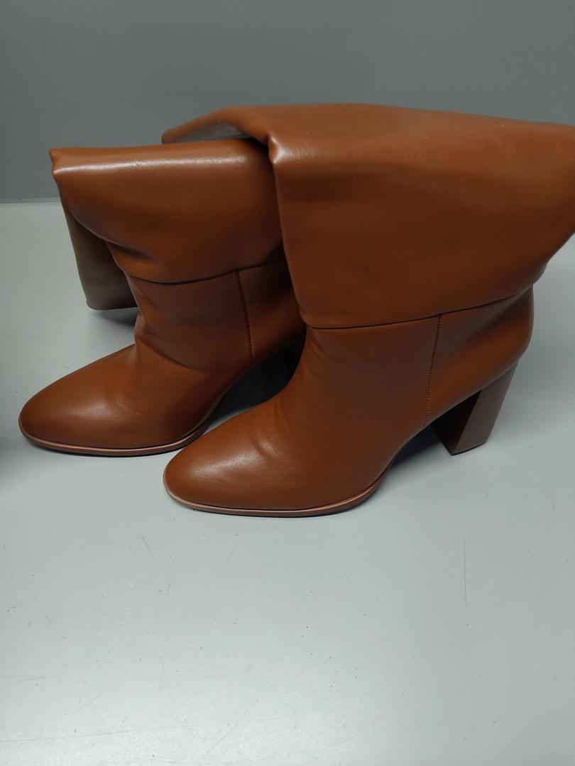 Wetkiss Brown Boots for Women Knee High Boots Women Chunky Heel Tall Slip On Block Heeled Boot High Heel Pu Leather Boot Size 9