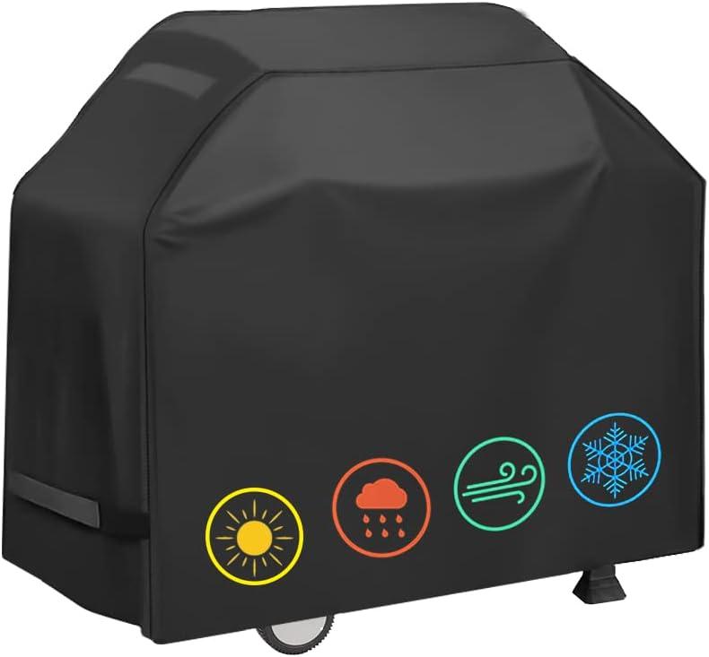 Grill Cover, Waterproof BBQ Grill Cover, 58 inch Rip-Proof and Anti-UV Barbecue Gas Grill Cover Compatible for Weber Char-Broil Nexgrill Grills and More
