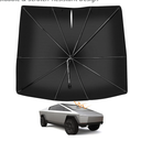 Soruci Windshield Sun Shade Umbrella For Tesla Cybertruck 2024 2025 Truck Accessories, Titanium Silver Coating For UV Ray Block Foldable Car Front Window Sunshade With Storage Pouch Keep Cool