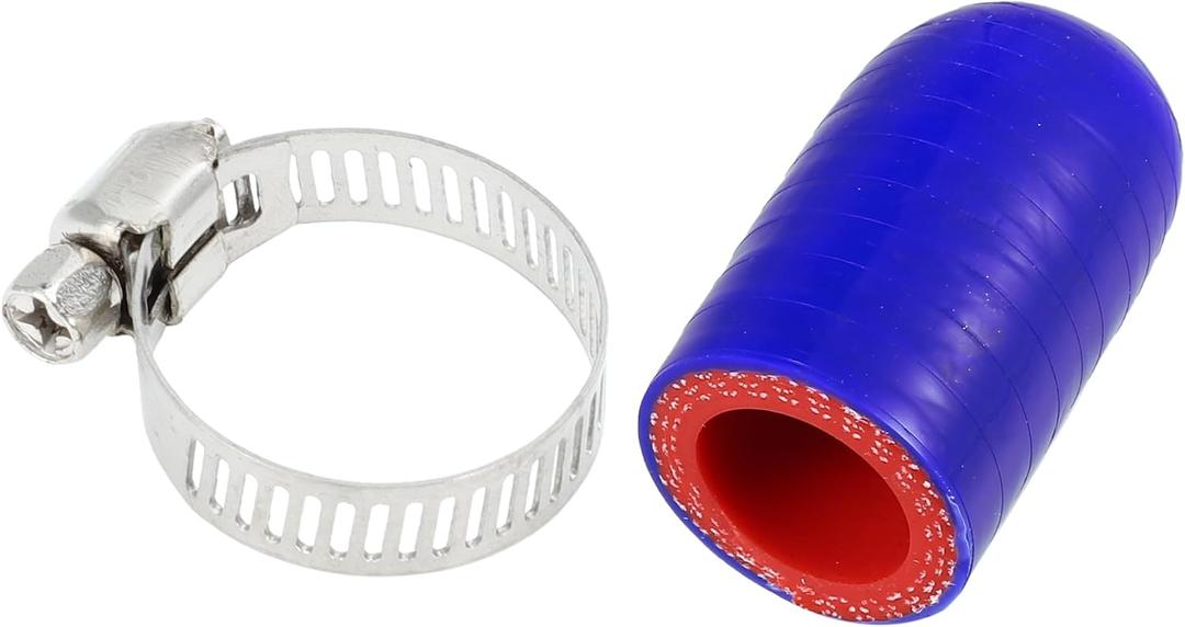 3 x X AUTOHAUX 30mm Length 16mm/0.63" ID Blue Red Reinforced Silicone End Cap