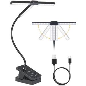UrsaMajor 51 Led Music Stand Light, Folding Rechargeable Clip on Light, Portable Professional Piano Lamp with 4 Color& 3 Brightness, Perfect for Musician, Artist, Reading, Crafts