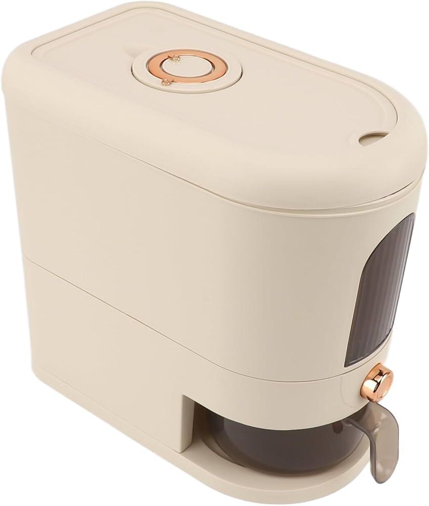 Rice Dispenser, Dry Food Storage Container with Clear Window, Airtight Dustproof PP Cereal and Flour Dispenser