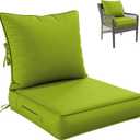 Premium Outdoor Seat Cushion Chair Cushions for Patio Furniture 24 L X 24 W X 5 H Waterproof & Fade Resistant Deep Seat and Backrest Cushion Set with Removable Covers for Chair, Sofa