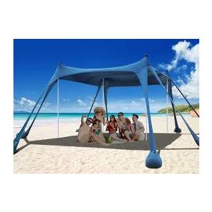 Osoeri Beach Tent, Camping Sun Shelter UPF50+ with 8 Sandbags, Sand Shovels, Ground Pegs & Stability Poles, Outdoor Shade Beach Canopy for Camping Trips, Fishing, Backyard Fun or Picnics 10x10