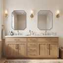 ANDY STAR 22X30 Inch Brushed Champagne Bronze Scalloped Bathroom Mirror