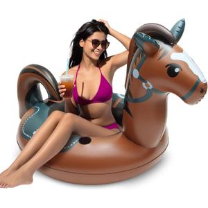 Pool Floats, Funny Pool Floaties Inflatables Rafts for Outdoor Water Lounge, Pool Swimming Ring for Beach Party & Tubes Pool Toys Float for Adults (Brown)