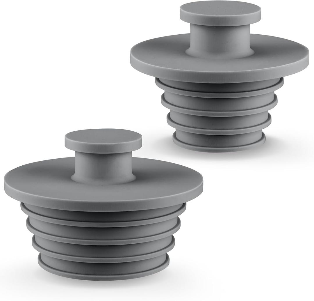 Bathtub Stopper 2pcs Sink Stopper Tub Plug Bathroom Shower Drain Plug Silicone Bathtub Drain Plug Tub Drain Stopper Washbasin Stopper (Large+Small, Dark Grey)