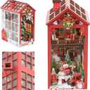 Book Nook Kit DIY Miniature House Kit, Tiny House Kit for Adults to Build, Mini House 3D Wooden Puzzle Craft Booknook Decor Diorama Kits Gifts for Adults Teens, with Music Lighting